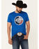 Rock & Roll Denim Men's Texas Flag Graphic Short Sleeve T-Shirt , Royal Blue, hi-res