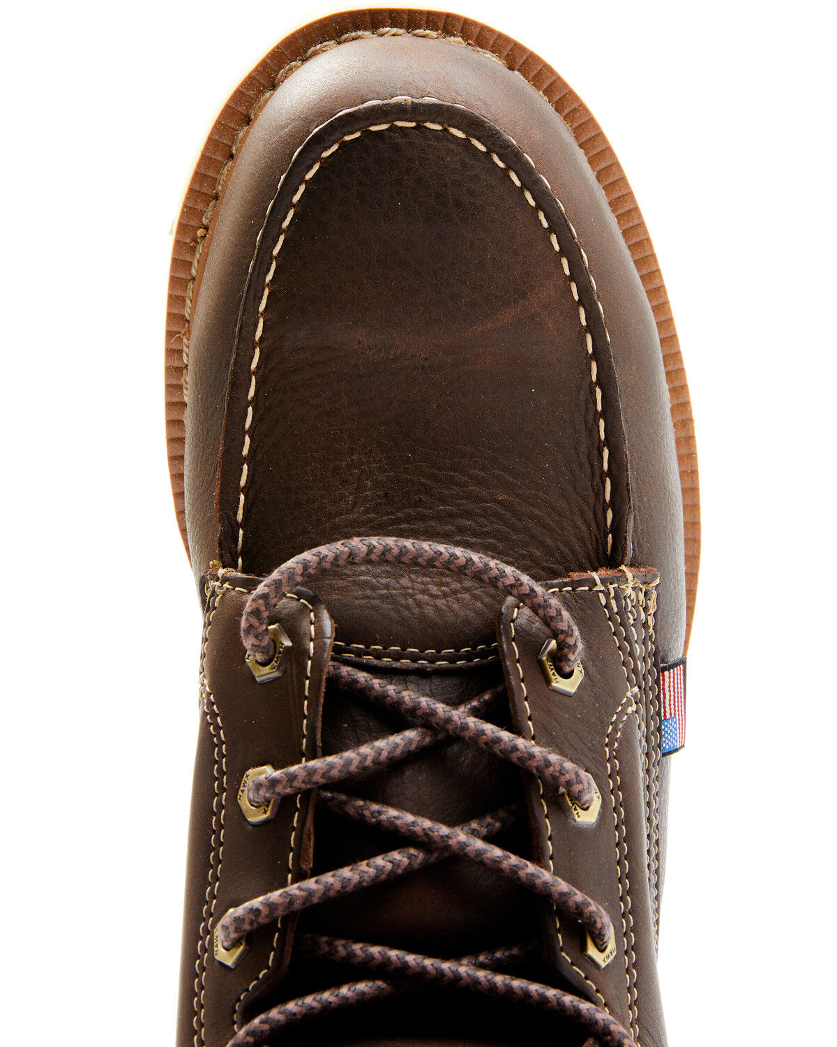 Image #6 - Hawx Men's USA Moc Wedge Value Work Boots - Steel Toe, Dark Brown, hi-res