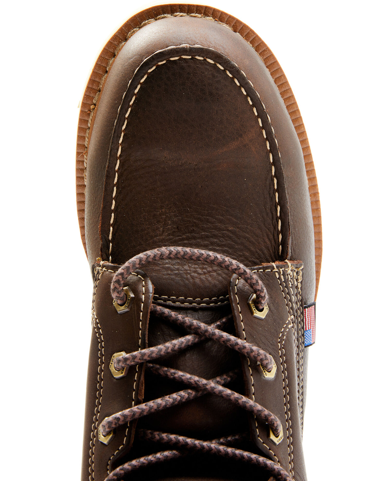 Image #6 - Hawx Men's USA Moc Wedge Value Work Boots - Steel Toe, Dark Brown, hi-res