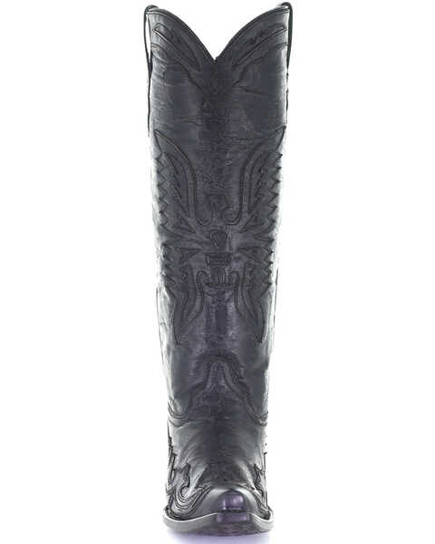Image #5 - Corral Women's Vintage Eagle Overlay Western Boots - Snip Toe, Black, hi-res