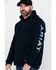 Image #3 - Ariat Men's FR Primo Fleece Logo Hooded Work Sweatshirt - Tall, Navy, hi-res