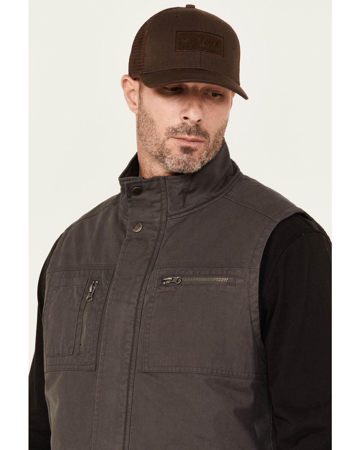 Image #2 - Lucky Brand Workwear Men's Slub Canvas Insulated Vest, Grey, hi-res