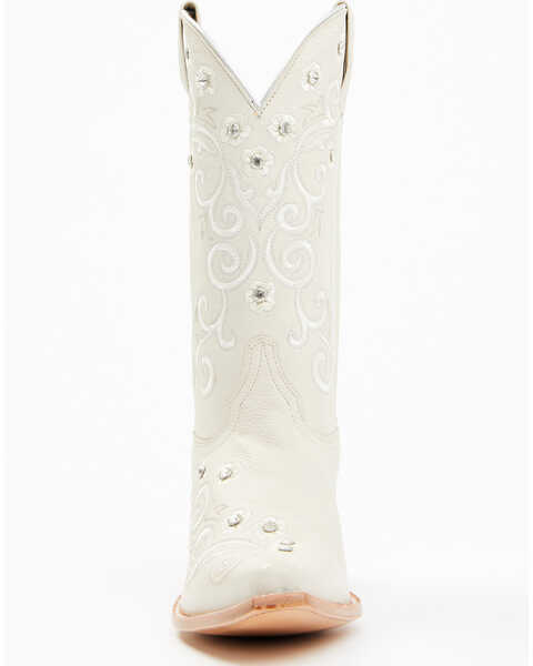 Image #4 - Shyanne Women's Victoria Hueso Studded Stitched Western Boots - Snip Toe , White, hi-res