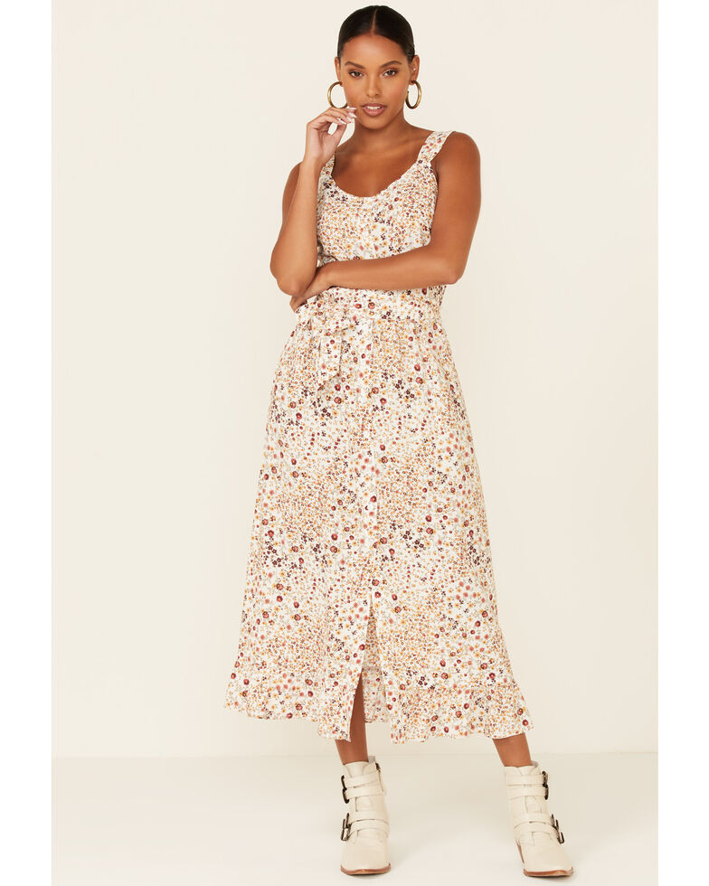 Cotton & Rye Outfitters Women's Floral Print Belted Dress, Multi, hi-res