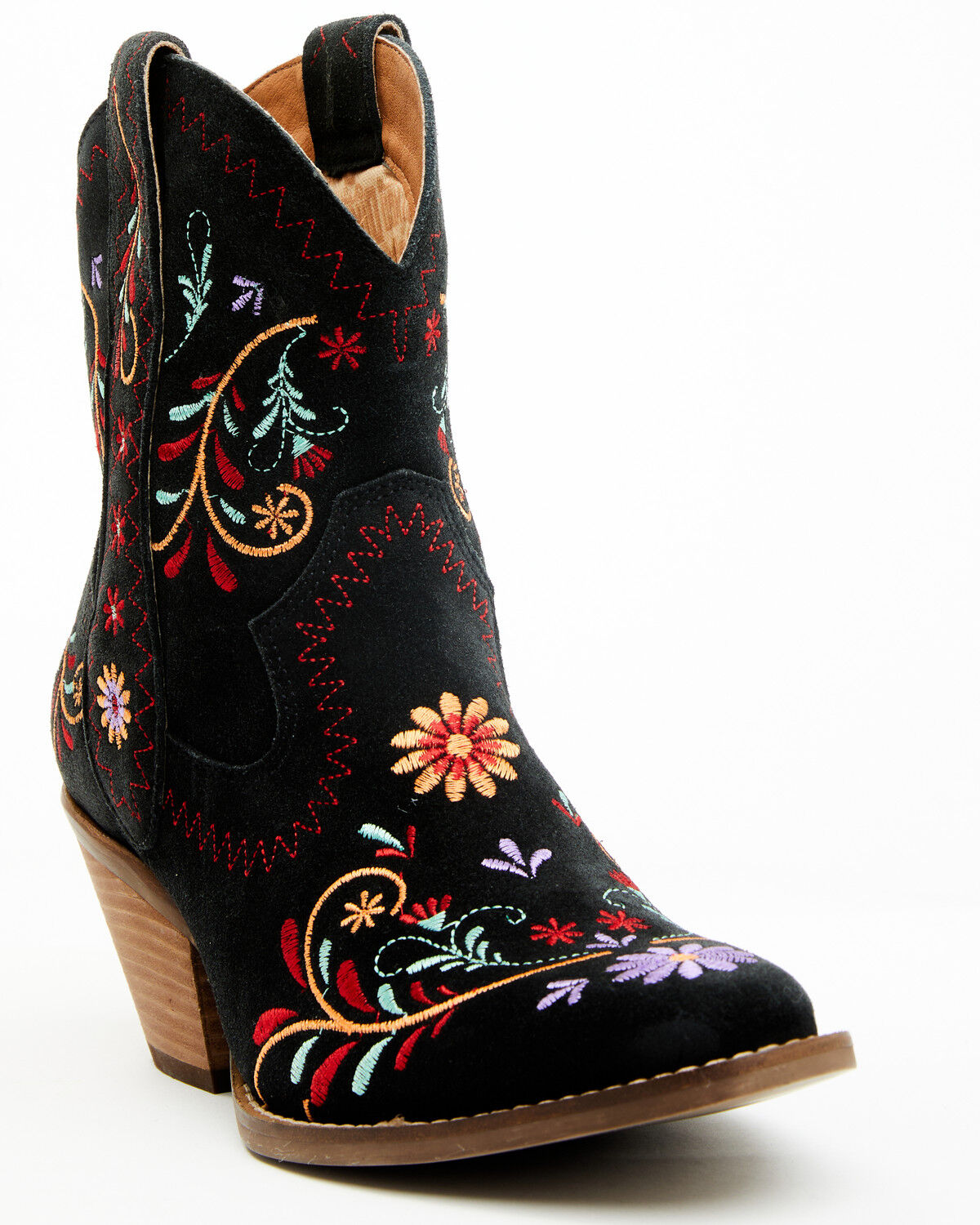 Image #1 - Dingo Women's Sugar Bug Suede Fashion Booties - Round Toe, Black, hi-res