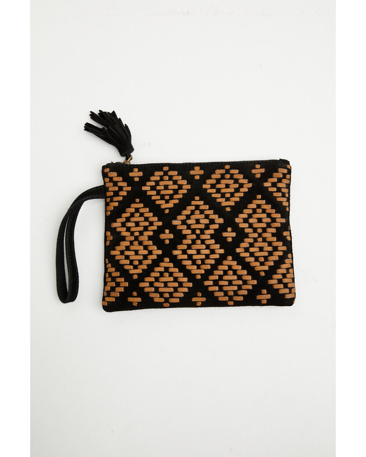 Image #2 - Avondayle Women's Geo Print Leather Clutch, Black, hi-res