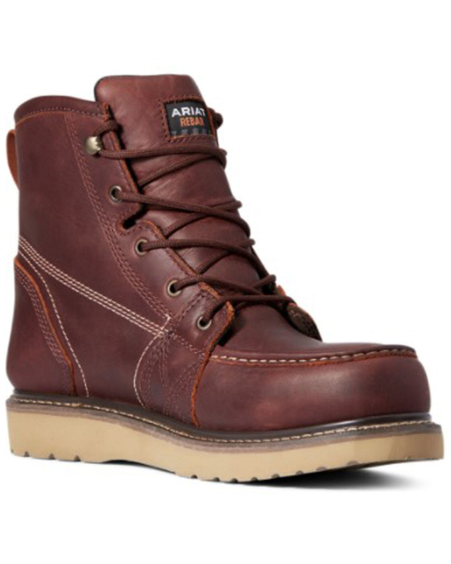 Ariat Men s Rusted Copper Rebar Wedge 6 H20 Moc Work Boot Round Toe Sheplers