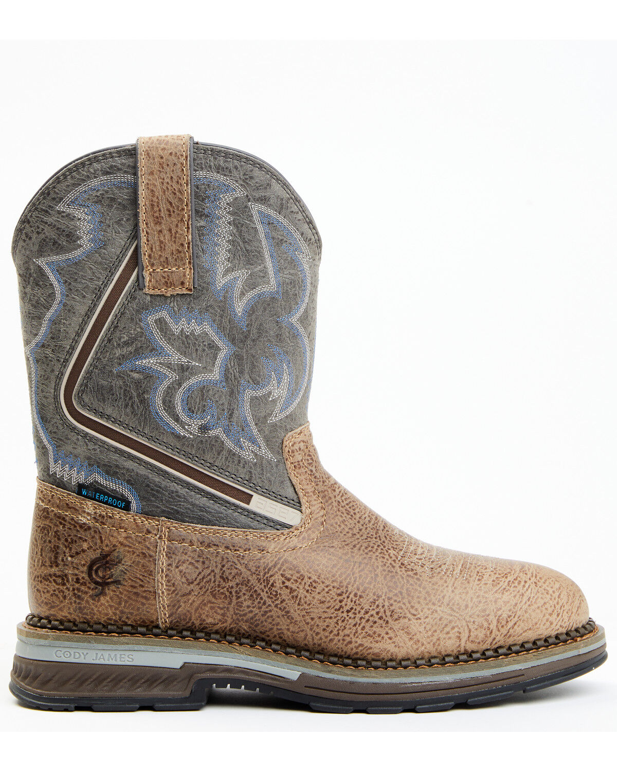 Image #2 - Cody James Men's Disruptor Tyche Eccentric Soft Pull On Work Boots - Soft Toe, Grey, hi-res