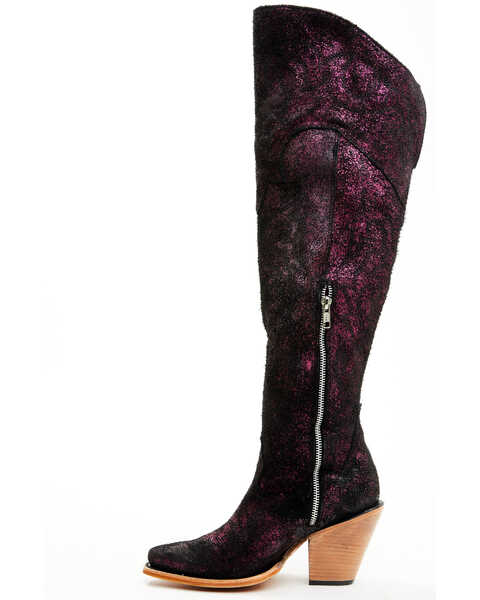 Image #3 - Corral Women's Metallic Tall Western Boots - Snip Toe , Black/purple, hi-res