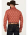 Image #4 - Rock & Roll Denim Men's Paisley Print Long Sleeve Snap Stretch Western Shirt, Red, hi-res