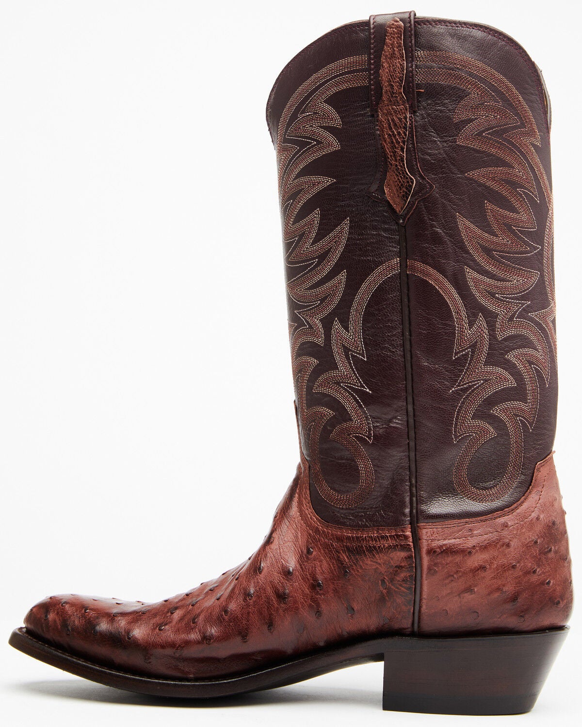round toe ostrich boots