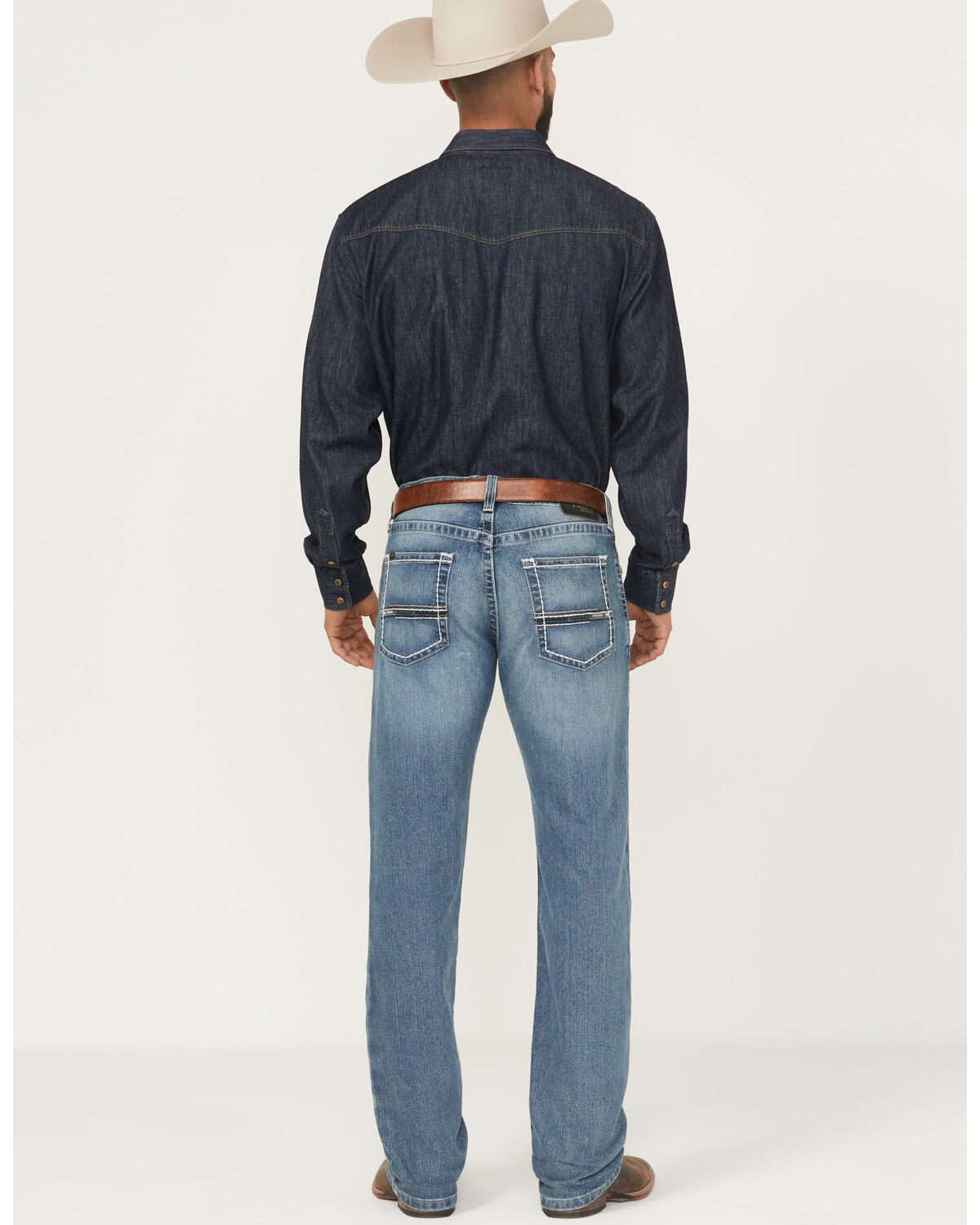 Image #3 - Ariat Men's M5 Clarence Forrest Medium Wash Straight 2X Durable Stretch Denim Jeans, Medium Wash, hi-res
