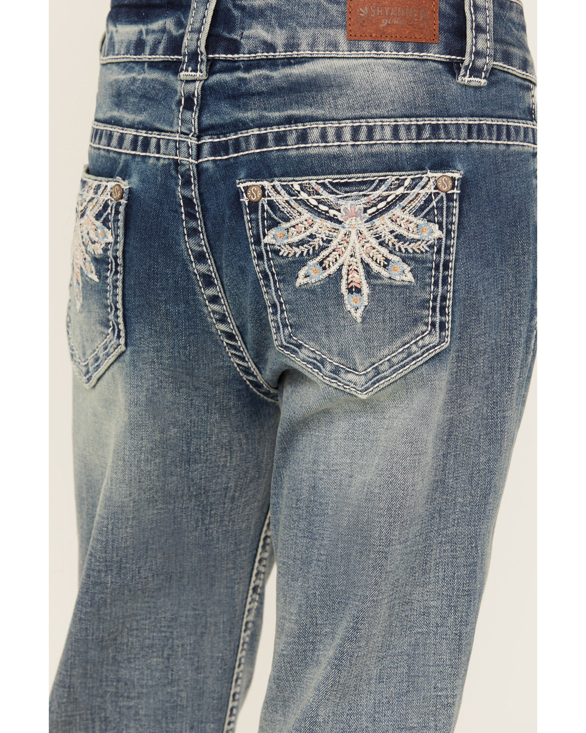 Image #2 - Shyanne Girls' Floral Dreamcatcher Bootcut Jeans, Blue, hi-res