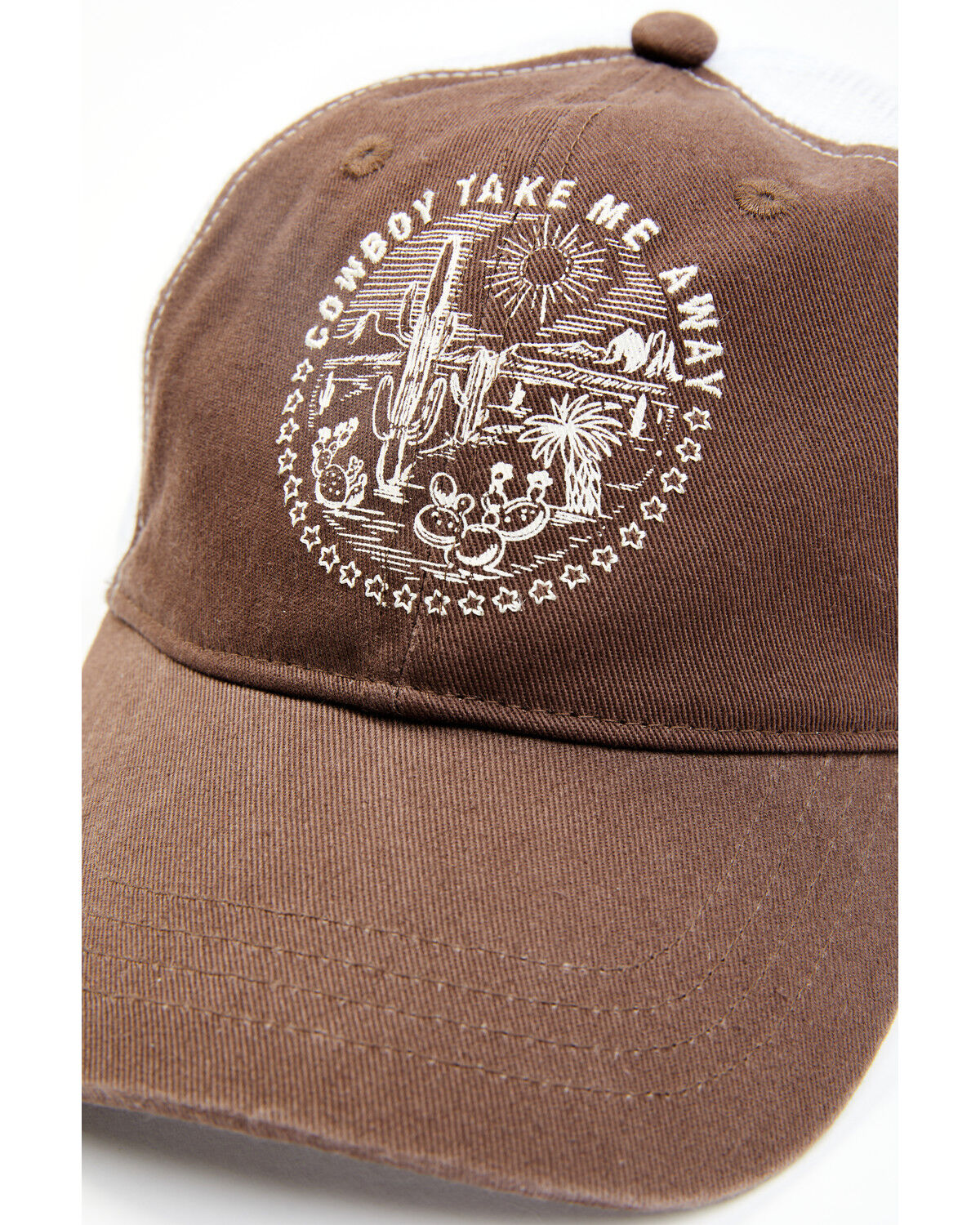 Image #2 - Shyanne Women's Cactus Circle Graphic Mesh-Back Ball Cap, Lt Brown, hi-res