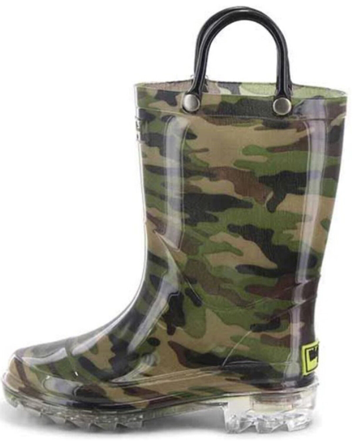 Image #3 - Western Chief Boys' Camo Lighted PVC Rain Boots, Green, hi-res