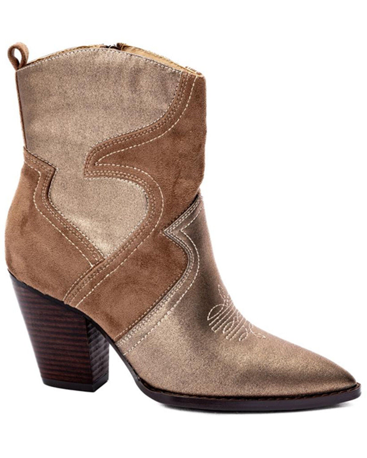 Image #1 - Hey Girl by Corkys Women's Good Lookin Western Booties - Snip Toe, Bronze, hi-res