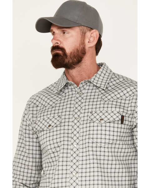 Image #2 - Cody James Men's FR Lightweight Logo Long Sleeve Pearl Snap Stretch Work Shirt , Grey, hi-res