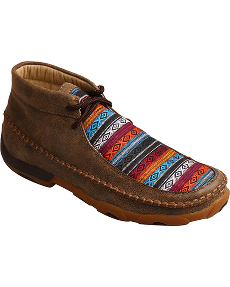 Twisted X Women's Multi-Colored Driving Moccasins, Brown, hi-res