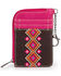 Image #1 - Wrangler Women's Southwestern Print Keychain Wallet, Pink, hi-res