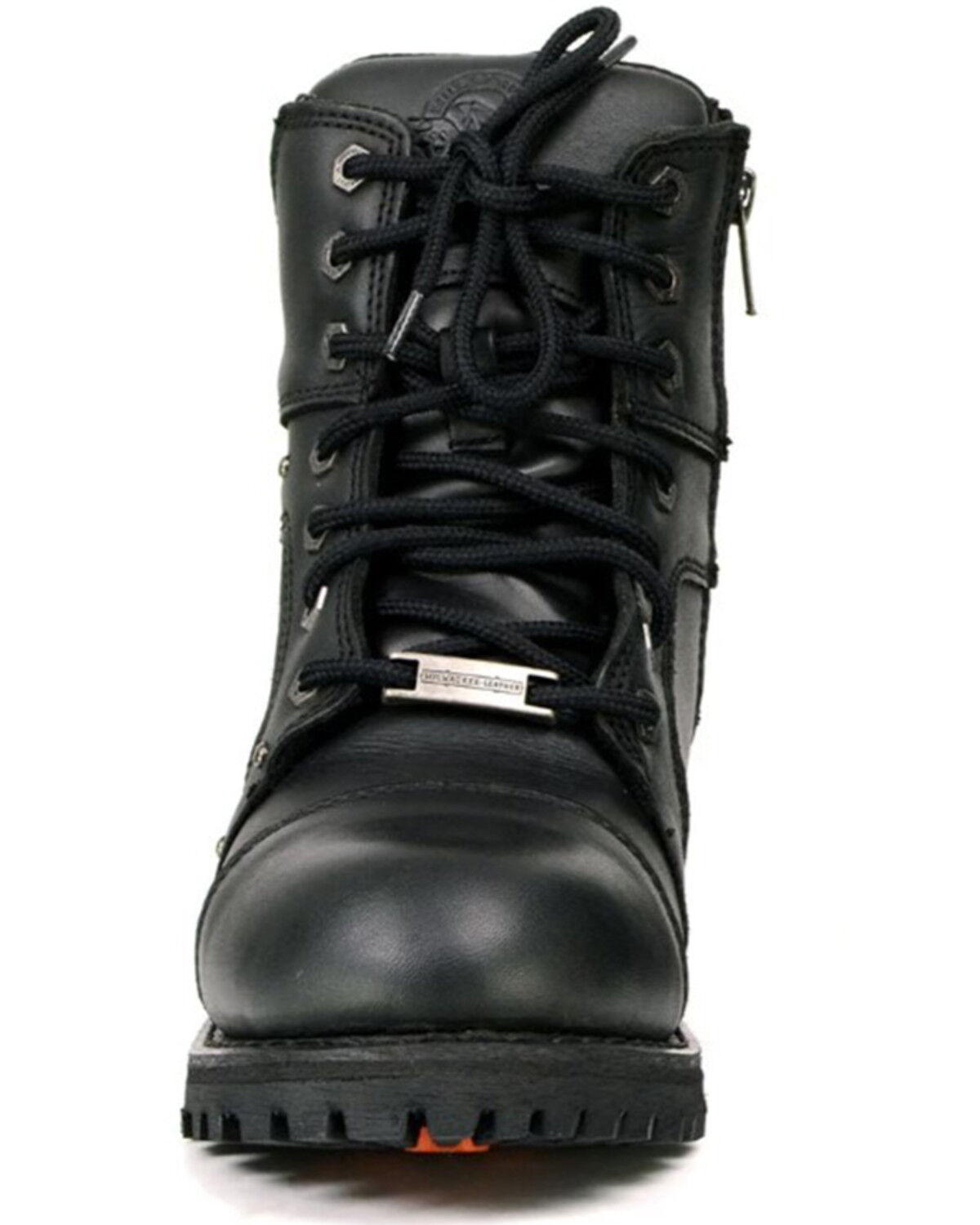Image #3 - Milwaukee Leather Women's Lace-To-Toe Studded Motorcycle Boots - Round Toe, Black, hi-res