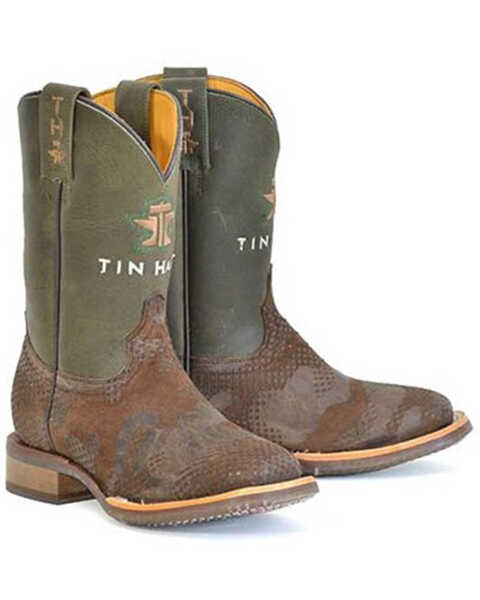 Image #1 - Tin Haul Boys' Stealth Western Boots - Broad Square Toe, Tan, hi-res