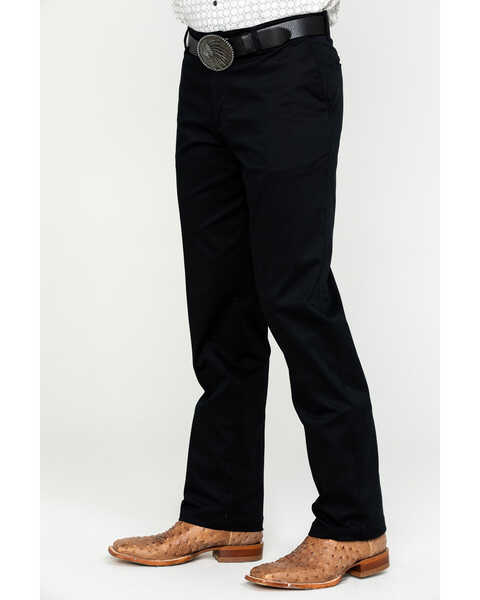 Image #3 - Wrangler Men's Casual Flat Front Western Pants , Black, hi-res