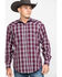 Image #5 - Stetson Men's Cedar Ombre Plaid Long Sleeve Western Shirt, Wine, hi-res