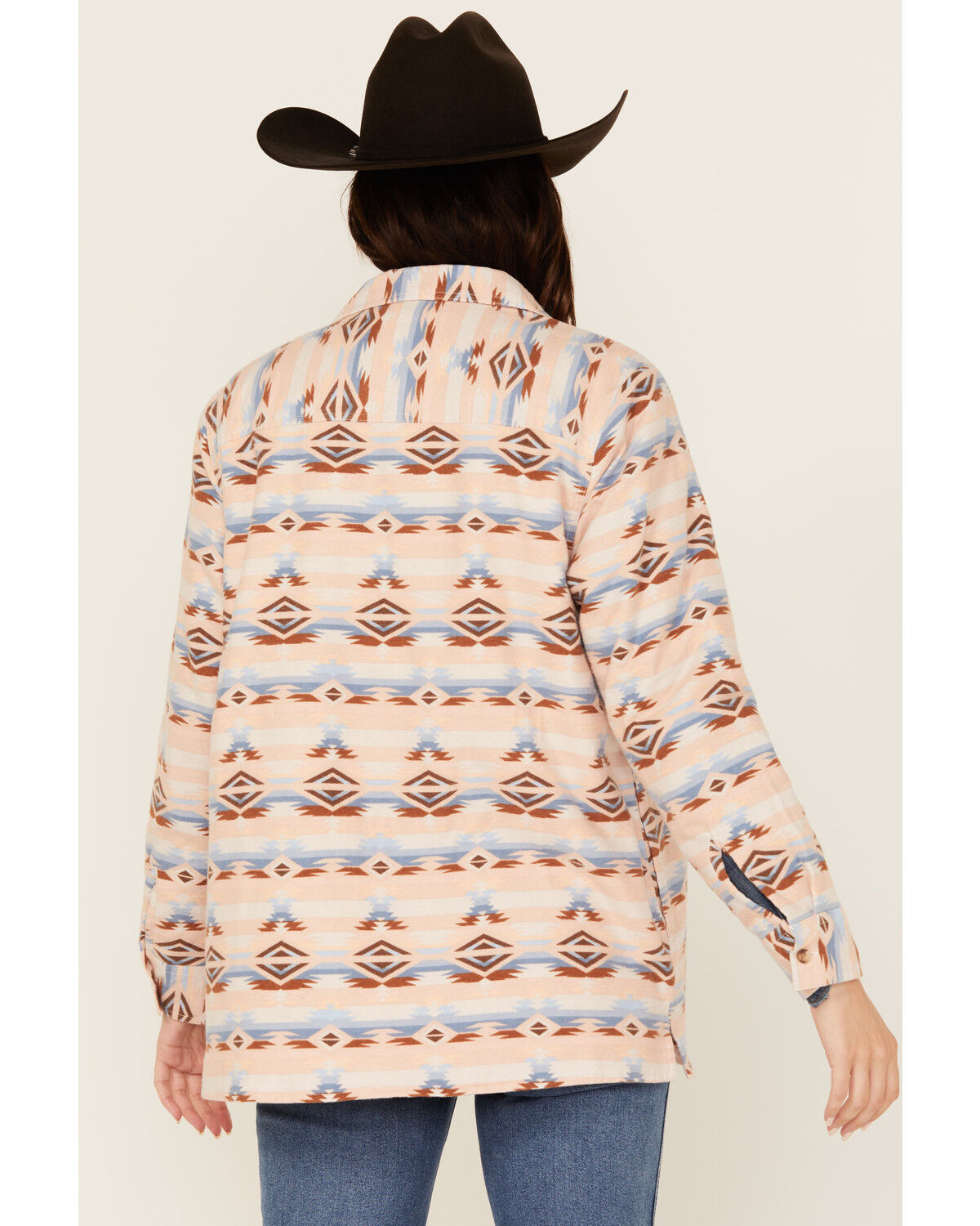 Image #4 - Ely Walker Women's Southwestern Print Sherpa Lined Shacket, Multi, hi-res