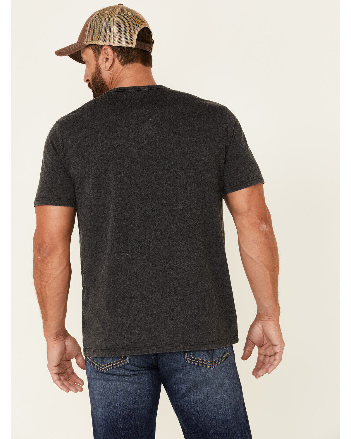 Image #4 - Flag & Anthem Men's Charcoal Burnout Howling Wolf Graphic Short Sleeve T-Shirt, Charcoal, hi-res