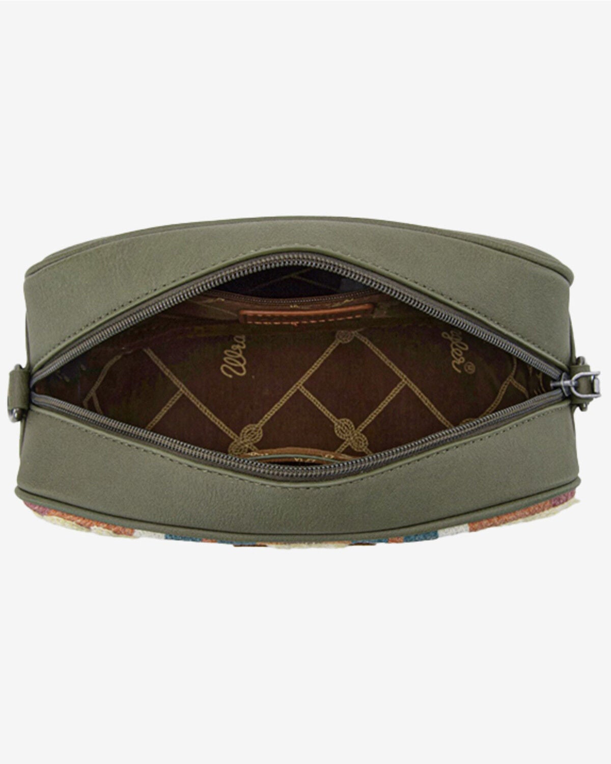Image #3 - Wrangler Women's Sherpa Southwestern Print Canvas Crossbody Bag, Green, hi-res