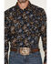 Image #3 - Cody James Men's Thornbush Paisley Print Long Sleeve Snap Western Shirt - Tall, Black, hi-res