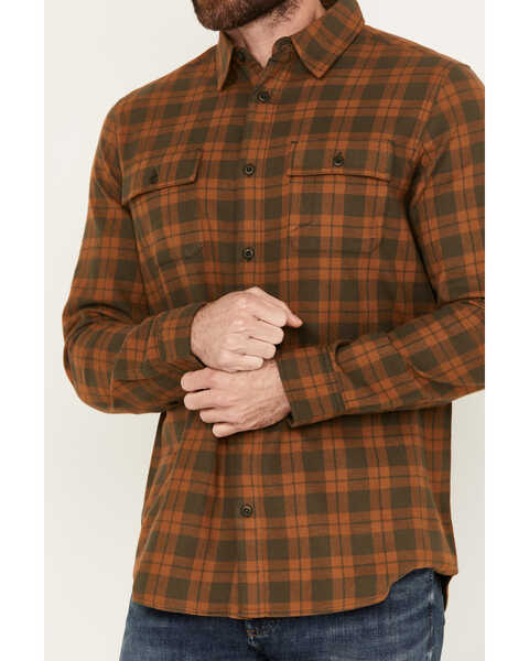 Brothers & Sons Men's Bell Everyday Plaid Print Long Sleeve Button-Down Flannel Shirt, Rust Copper, hi-res