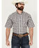 Image #1 - Ariat Men's Berkley Ombre Plaid Print Short Sleeve Button-Down Western Shirt, Black, hi-res