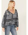 Image #2 - Jen's Pirate Booty Women's Roma Storm Chariot Floral Print Ruffle Top, Black, hi-res