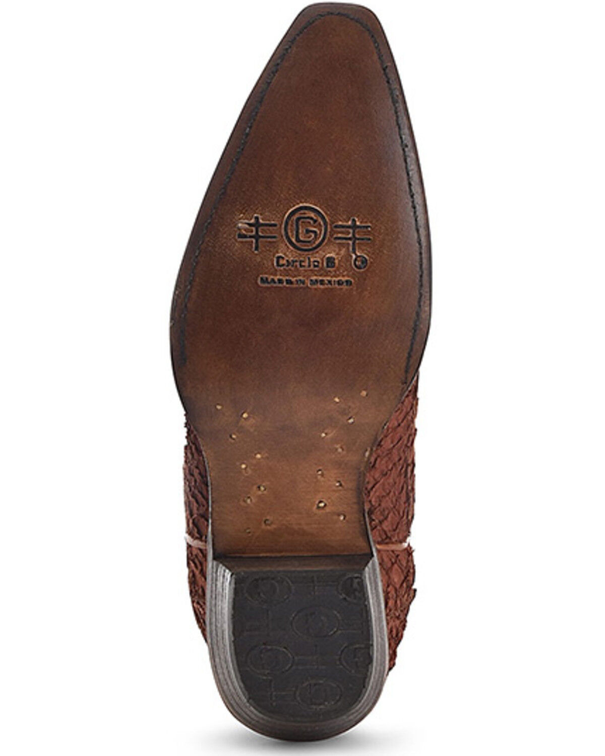 Image #5 - Circle G Women's Exotic Pirarucu Western Boots - Snip Toe, Rust Copper, hi-res