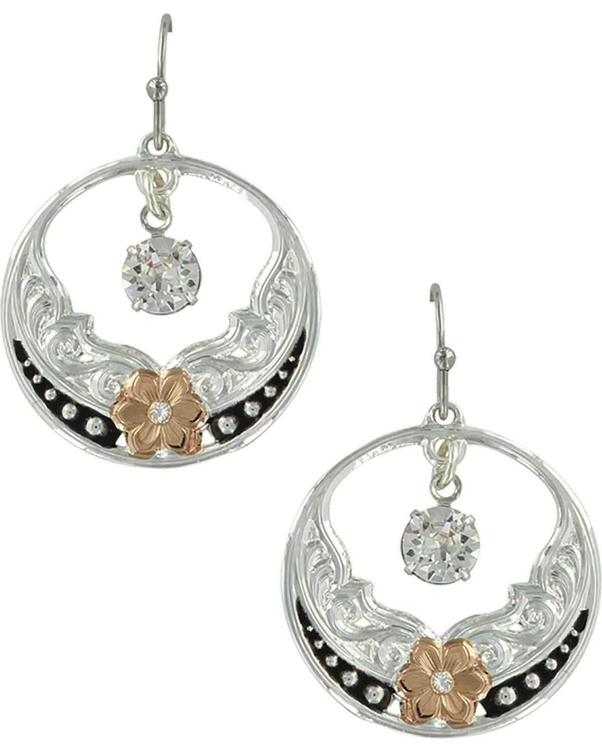 Image #1 - Montana Silversmiths Women's Evening Star's Wild Rose Earrings, No Color, hi-res