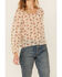 Image #2 - Wild Moss Women's Ruffle Neck Peasant Blouse, Ivory, hi-res