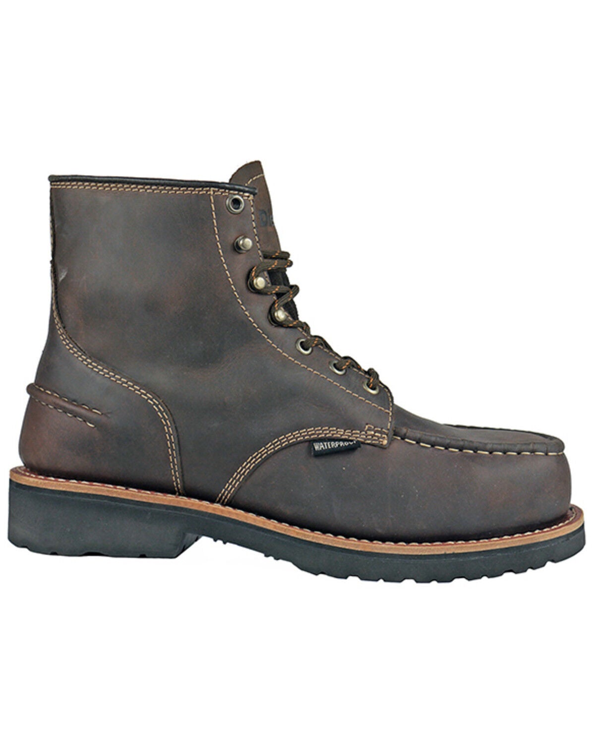 Image #2 - Hoss Men's DieHard Moc Waterproof Work Boots - Composite Toe, Dark Brown, hi-res