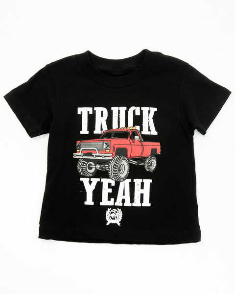 Image #1 - Cinch Toddler Boys' Truck Yeah Short Sleeve Graphic T-Shirt , Black, hi-res