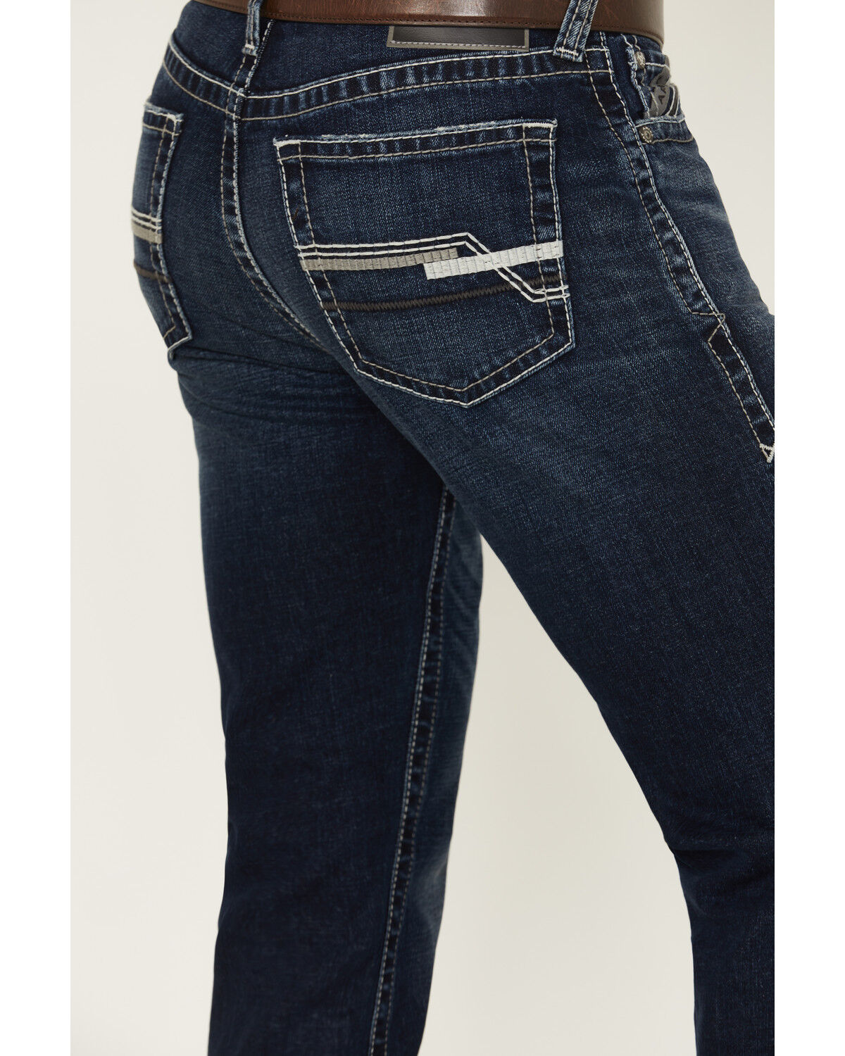 Image #4 - Ariat Men's M8 Hillcrest Matthew Dark Wash Modern Slim Straight Stretch Denim Jeans, Dark Wash, hi-res