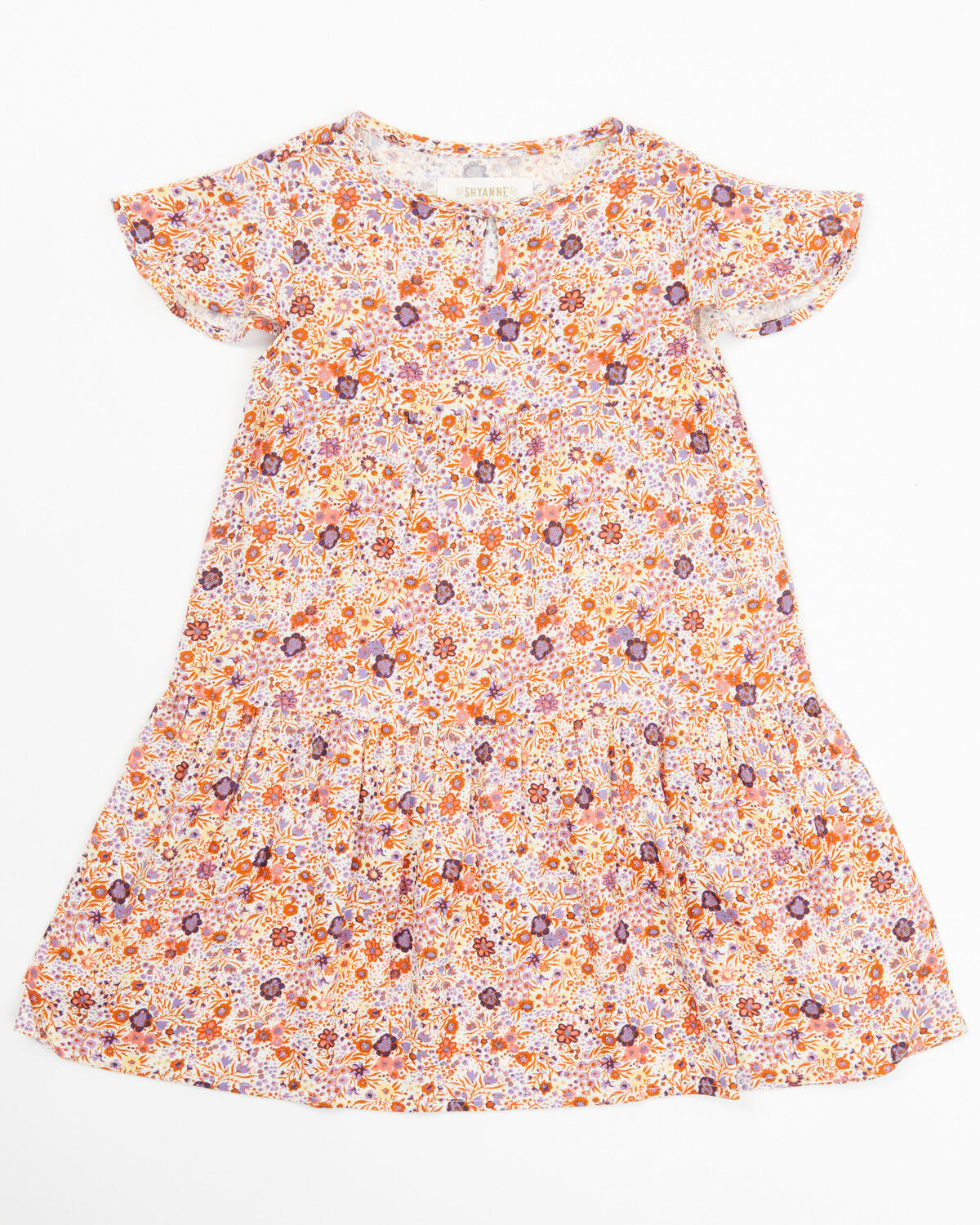 Image #1 - Shyanne Toddler Girls' Floral Print Ruffle Dress, Cream, hi-res