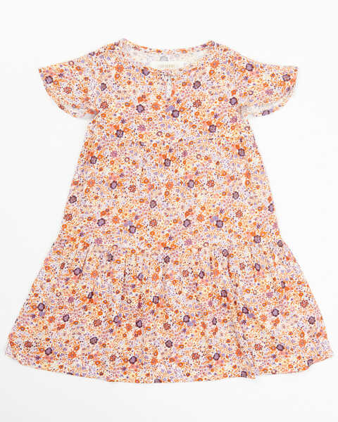 Shyanne Toddler Girls' Floral Print Ruffle Dress, Cream, hi-res