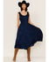 Image #2 - Scully Women's Lace-Up Jacquard Maxi Dress, Blue, hi-res