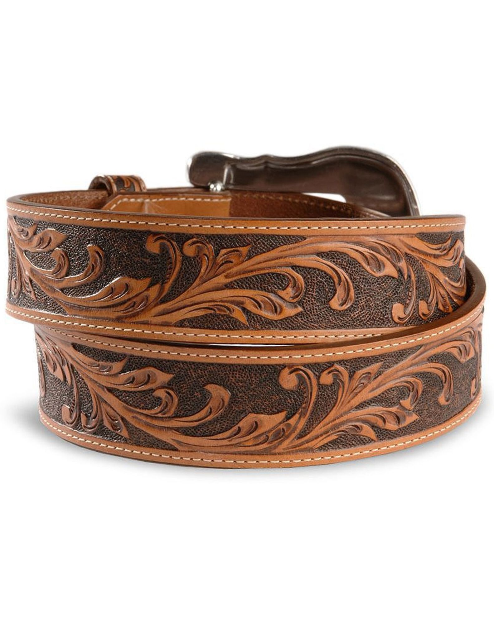 Image #3 - Tony Lama Men's Western Ride Leather Belt, Tan, hi-res
