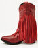 Image #3 - Dan Post Girls' Happy Trails Fringe Western Boots - Round Toe, Red, hi-res