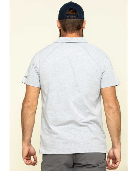 Image #2 - Carhartt Men's Force Cotton Pocket Polo Work Shirt , Heather Grey, hi-res