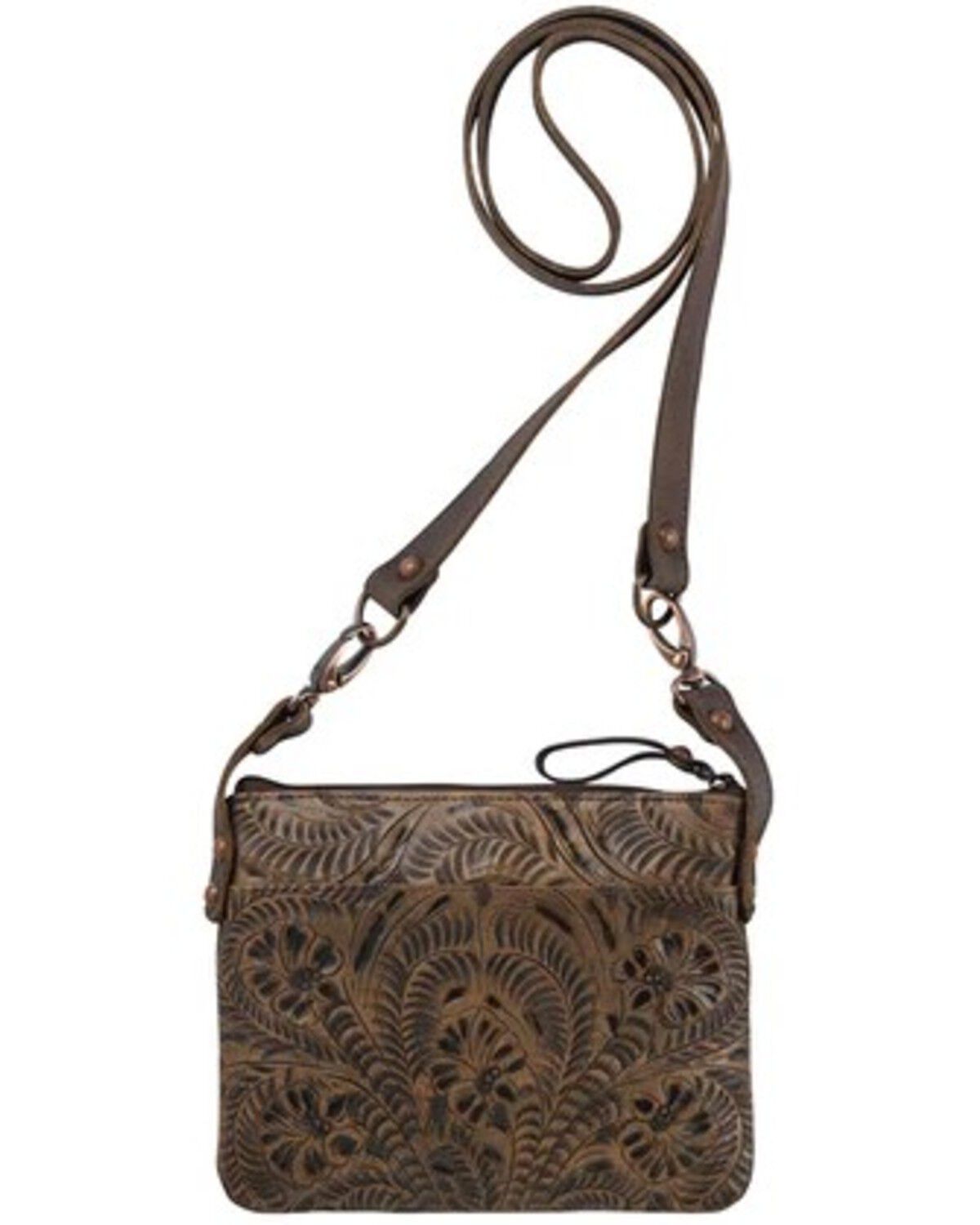 Image #2 - American West Women's Western Crossbody Bag, Distressed Brown, hi-res