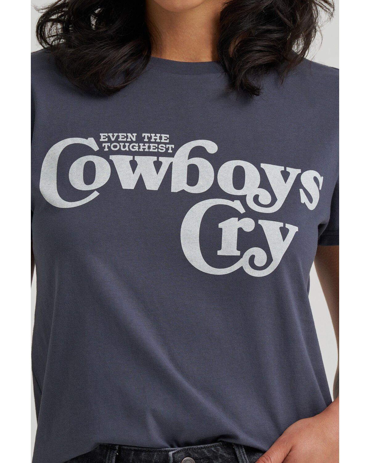 Image #2 - Wrangler Retro Women's Cowboys Cry Short Sleeve Graphic Tee, Blue, hi-res