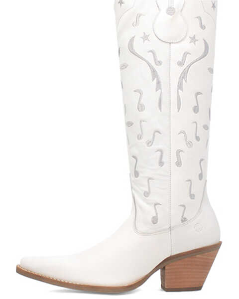 Image #3 - Dingo Women's Rhymin Tall Western Boots - Pointed Toe, White, hi-res