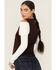 Image #4 - Shyanne Women's Suede Tie Front Knit Fashion Vest, Chocolate, hi-res